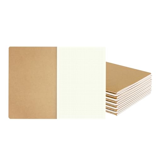 zmybcpack 12 Pack Graph Paper Notebook Journal Notebook Square Grid Paper Notebook for Travelers, Students, Office - Subject Notebooks - A5 Size, 8.26”x5.5”, 64 Square Grid Pages/32 Sheets - size: 8.2 x 5.5"(12pack graph)