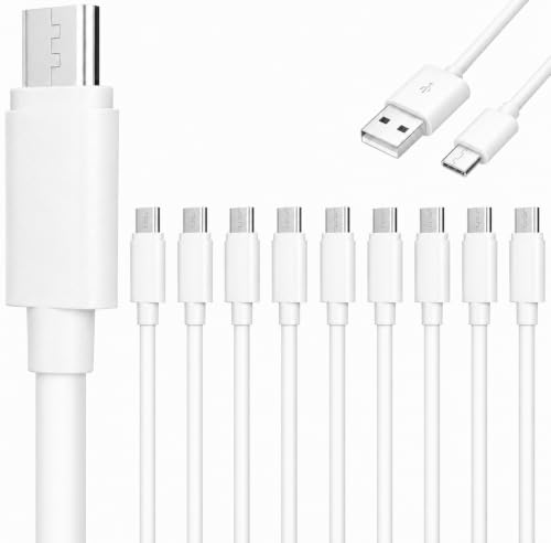 [Pack of 10] USB-C to USB-A Fast Charge Cable Charging Cord Quick Type Charger Wholesale for Samsung Galaxy S26 S25 S24 S23 S22 Plus Ultra A17 A16 A27 A37 A57 iPhone 18 17 16 15 Pro Max