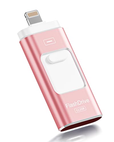 Apple MFi Certified 512GB Flash Drive for iPhone Thumb Drive Photo Stick, USB Memory Stick iPhone Flash Drive for Photos Videos, High Speed Jump Drive Compatible for iPhone/iPad/Android/PC (Pink) - color: Pink, size: 512GB