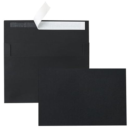 Silunkia Black Blank Greeting Cards and Envelopes 4 x 6 Heavyweight Flat Cardstock and A4 Envelopes Printable Self Seal 20 Packs for DIY Wedding Invitations, Birthday, Thank You Cards - color: Black, size: 4x6-20pcs