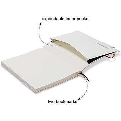 B5 College Ruled Notebooks - 2 Pack B5 Large Journal Notebooks with 376 Numbered Pages,100gsm Thick Lined Paper,Soft PU Leather Cover,7.6 X 10 inch(GRAY) - color: Gray