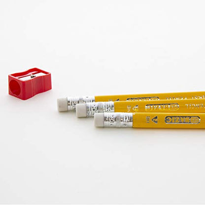 BAZIC PRODUCTS The First Triangle #2 Pencils, Sharpener, 3 Count, 2-Pack | 3.25 mm HB lead, Jumbo triangular barrel, eraser top, bonus sharpener, beginners, preschool, early grades - size: 2-Pack
