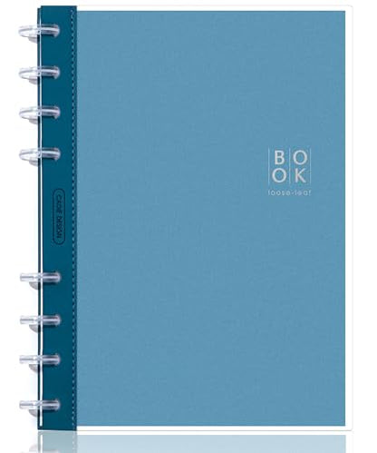 CAGIE Discbound Notebook - Customizable Notebooks 7 x 10 inch with Removable Pages 100 gsm, B5 Notebook for School with Poly Cover, 100 Pages Discbound Planner Wide Ruled, Blue - color: Blue, size: B5