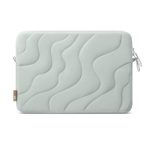tomtoc 360 Protective Puffy Laptop Sleeve for 16-inch MacBook Pro M5 Pro/Max (2026) A3428 A3429, M4/M3/M2/M1 Pro/Max A3403 A3186 A2991, Quilted Design Soft Cute Puffer Bag Case for Dell XPS 16 Laptop - color: Lakeshore, size: 16-inch for MacBook Pro