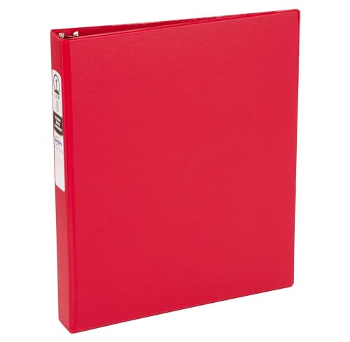 Avery Standard 3 Ring Binder, 1" Round Rings, 175-Sheet Capacity, 1.4 Inch Wide Spine, 1 Red Binder, Ideal for Lightweight Organization and Occasional Referencing (03310) - style: 1 Pack