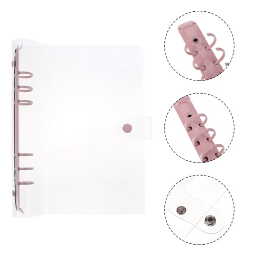 Zerodeko A5 Pink Loose Leaf Binder with PVC Soft Cover, 3-Ring Mini Binder Clips, Flexible Book Rings Organizer for School, Office, and Personal Notes