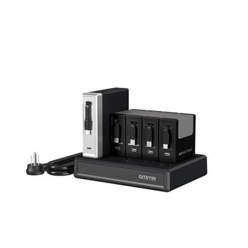 Gitryin Modular Laptop Charging Station, 140W, 4 * 40W Retractable Lightning, Micro USB, USB C Chargers, 1 Lightning, 1 Micro USB, 8 Type C Ports with Cooling Power Strip, 300W Charging Hub