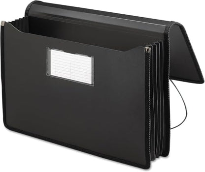 Smead Poly Wallet, Accordion File Organizer for File Folders, Legal Size, Black, 5-1/4 inch Expansion, Office Supplies, Document Organizer (71510) (Pack of 12) - size: Legal (Pack of 12), style: Black