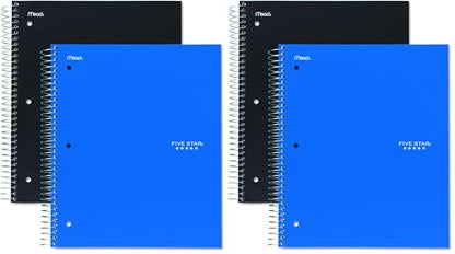 Five Star 06210 Wirebound 3-Subject Notebook, College Rule, 11 x 8 1/2, 150 Sheets, Assorted (Pack of 2) - size: 150 (Pack of 2)