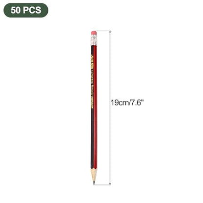 M&G Wooden Hexagonal Pencils, 50 Pcs HB Pencils Graphite Round Pencils with Eraser for Classroom Teacher Office Supplies, Red Black
