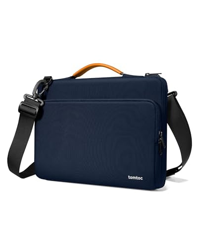 tomtoc 360 Protective Laptop Shoulder Bag for M4 MacBook Pro 16-inch M3/M2/M1 Pro/Max 2024-2019, The NEW RAZER BLADE 15/16, Dell Inspiron 16 Laptop, Water-Resistant Accessory Case - color: Navy Blue, size: 16-inch for MacBook Pro