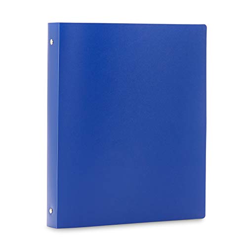 Blue Summit Supplies 6 Pack 3-Ring Plastic Binder, 1-Inch Flexible Binder, Soft Cover with Pocket, Assorted Colors with Blue, Green, and Purple Bendable Binders