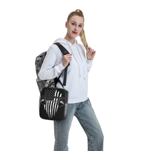 Weightlifting American Flag Lunch Bag 10In | Insulated Lunch Box Reusable Tote Bag For Picnic Office For Women Men - color: Style 3