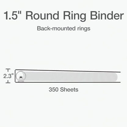 Oxford Ring Binders, 1.5" Round Ring Binders, View Binder, Covers on 3 Sides, XtraLife Hinge, Non-Stick, PVC-Free, White, 350 Sheet Capacity (1002547) - color: White, size: 1.5 Inch