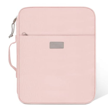 SKYDUE Zipper Binder with Handle, 1.5 Inch 3 Ring, Pink | 550-Sheet Capacity, 5-Tab Dividers Expanding File Folder with Pockets, Cute Organizer Storage for School Supplies - color: Pink