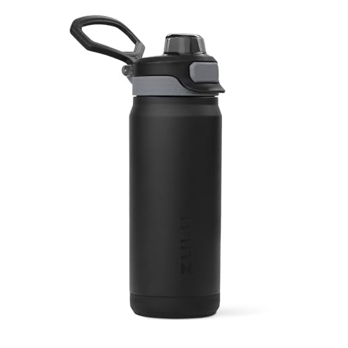 ZULU Powerfill Pro 18oz Kids Stainless Steel Water Bottle with Quick Fill Lid, Triple Wall Vacuum Insulated, Leak Proof Locking Lid, Sip & Chug, Reusable, BPA Free, Dishwasher Safe, Tonal Black - color: Tonal Black