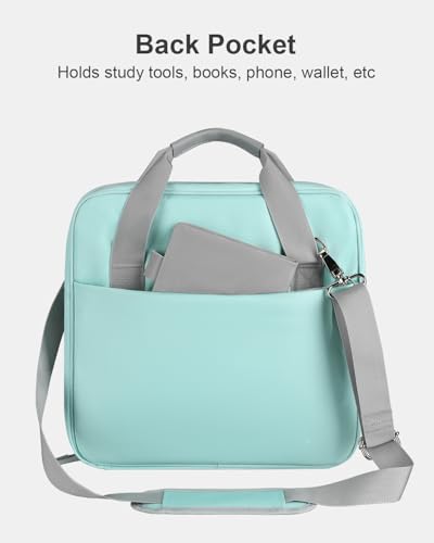 3 Inch Zipper Binder 3 Ring with Sturdy Shoulder Strap & Multi-Pocket, Binder with Zipper Holds Up to 700 Sheets for Office School, Compatible with 13” MacBook Laptop ipad(Light Blue) - color: Light Blue