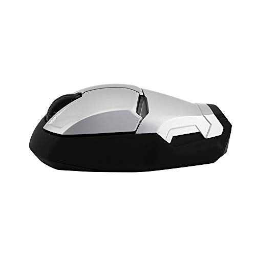 Wireless Iron Man Mouse 2.4G Optical Computer Mouse for Desktop Laptop PC Mac (Silver) - color: Silver