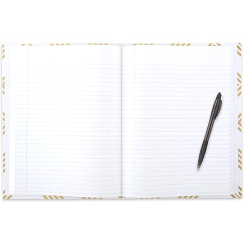 Five Star Composition Book, College Ruled Paper, 7-1/2" x 9-3/4", 150 Sheets, Hardcover, Metallic Gold Geo (850165F-ECM) - color: Metallic Gold Geo