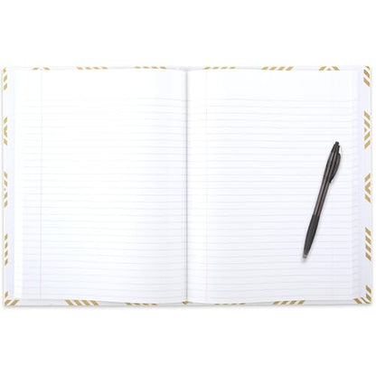 Five Star Composition Book, College Ruled Paper, 7-1/2" x 9-3/4", 150 Sheets, Hardcover, Metallic Gold Geo (850165F-ECM) - color: Metallic Gold Geo