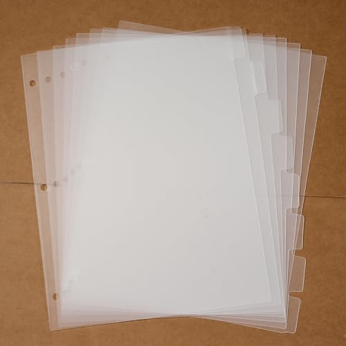 8 Tab White Binder Dividers, Plastic Binder Dividers for 3 Ring Binders, 8.3 x 11 Inch Index Divider for Binders, 3 Hole Punched Page Divider for Office School Notebooks - color: White