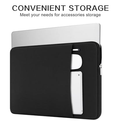 RAINYEAR Laptop Sleeve Case Compatible with 13.3 Inch Notebook Computer Chromebook 14" MacBook Pro/Max M1 M2 M3 M4 M5 Cover Soft Bag with Front Pocket & Accessories Pouch (Black, Upgraded Version) - color: Black(Upgraded Version), size: 13"-13.3"