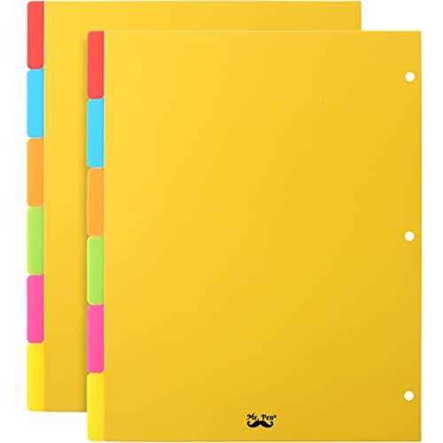 Mr. Pen- Dividers for 3 Ring Binder, 2 Sets, 6 Pack/Set, 12 pcs | Letter Size, Binder Dividers with Tabs for Student, Teacher, Office, Home Organizers - color: Bright, size: 2 Sets