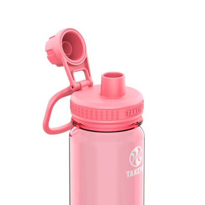 Takeya Tritan Sport Water Bottle with Spout Lid - BPA-Free & Dishwasher-Safe Water Bottle - Reusable Bottle with Lid Handle - Simple Leak-Proof Water Bottle - 24 oz, Flutter Pink - color: Flutter Pink, size: 24 Ounces