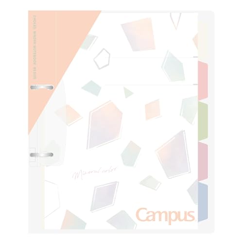 Kokuyo Campus Refillable Notebook, B5 Slim 2 Ring Binder Notebook with with 5 Subject Dividers, 100 Sheets Capacity. Suitable for 26 Holes Loose Leaf Paper, Mineral Color Apricot Pink (Le-PP358-L4P) - color: Apricot Pink, size: B5