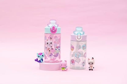 Zak Designs DreamWorks Gabby's Dollhouse Sage Kids Water Bottle For School or Travel, 16oz Durable Plastic Water Bottle With Straw and Leak-Proof, Pop-Up Spout Cover, 2-Pack Set (The Gabby Cats) - color: Gabby's Dollhouse (The Gabby Cats)