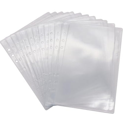 Mogoostry A5 Clear Sheet Protectors 12 Pack 4.9 x 8 Inch Plastic Sleeves Top Open Paper Protector for 6 Ring Binders, Acid-Free, Archival Safe - size: A5