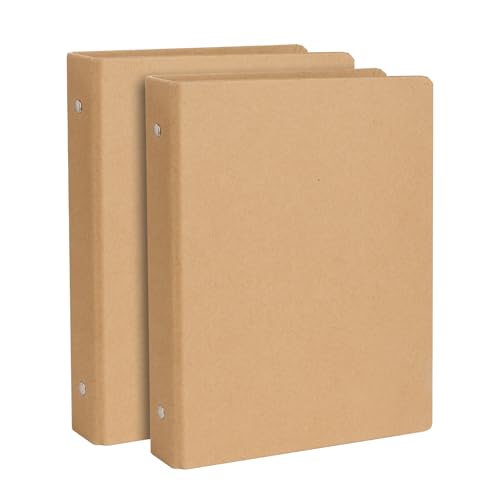 A5 Kraft Binder 6-Holds Round Ring Binder 2 Pack, Durable Binding Hard Cover Protector for Journal,Notebook,Inserted Sheets and Refill Paper,Fit for A5 6-Hole Paper,holds 200 Sheets Capacity (A5 Size) - color: A5 Size
