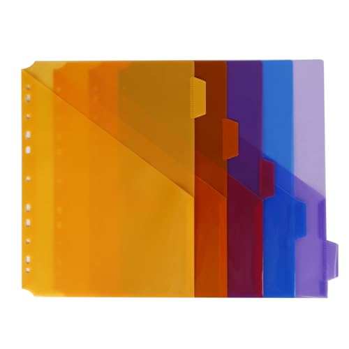 3 Ring Binder Organization Kit with Colorful Pocket Dividers and 3 Hole Punch