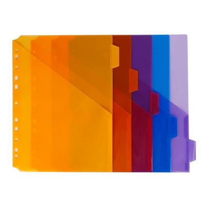 3 Ring Binder Organization Kit with Colorful Pocket Dividers and 3 Hole Punch