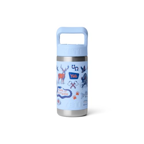 YETI Rambler Jr. 12 oz Kids Bottle, with Straw Cap - color: Big Sky Summer Camp