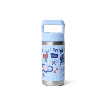 YETI Rambler Jr. 12 oz Kids Bottle, with Straw Cap - color: Big Sky Summer Camp