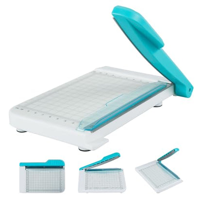 Guillotine Paper Cutter, 6 Inch Cut Length Small Paper Cutter, Non Slip Paper Trimmer Compact and Portable Curved Strip Paper Cutters for Cutting Coupon Craft Paper Card and Photo