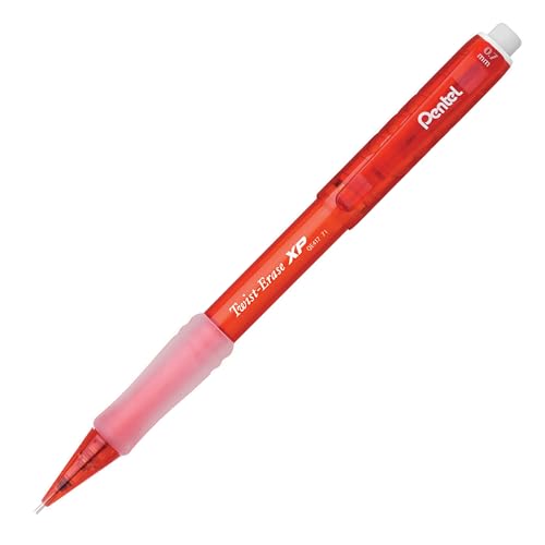 Pentel Twist Erase EXPRESS Automatic Pencil, 0.7mm Lead Size, Red Barrel, Box of 12 (QE417B) - color: Red, size: 12 Count (Pack of 1)