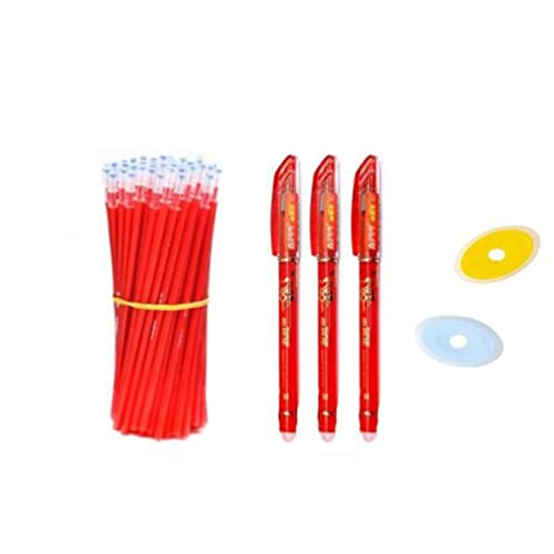 25pcs/Set Erasable Gel Pen Refills Rod 0.5mm Washable Handle Magic Erasable Pen for School Pen Writing Tools Kawaii Stationery (6 Red) - color: 6 Red