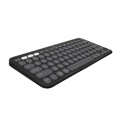 Logitech Pebble Keys 2 K380s, Multi-Device Bluetooth Wireless Keyboard with Customizable Shortcuts, Slim and Portable, Easy-Switch for Windows, macOS, iPadOS, Android, Chrome OS - Tonal Graphite - color: Graphite