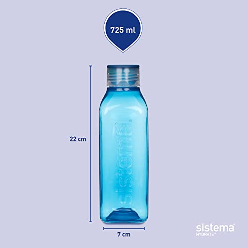 Sistema Retro Square Bottle, 725 ml - Assorted Colours - size: 24.5 Ounces