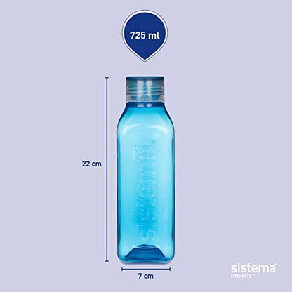 Sistema Retro Square Bottle, 725 ml - Assorted Colours - size: 24.5 Ounces