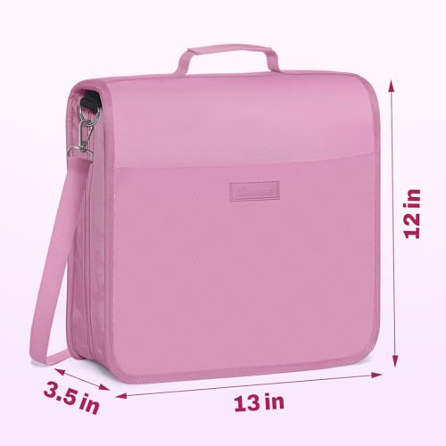 SUNEE Zipper Binder 3 Ring, 3 Inch O-Ring with Handle and Shoulder Strap, 600-Sheet Capacity, 5-Tab Expanding File Folder, Multi-Pockets for Middle School Organizer Binder with Zipper, Grape Purple - color: Grape Purple