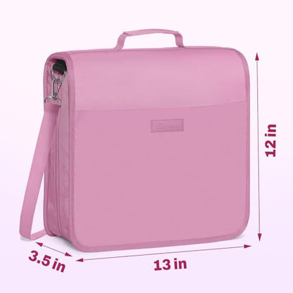 SUNEE Zipper Binder 3 Ring, 3 Inch O-Ring with Handle and Shoulder Strap, 600-Sheet Capacity, 5-Tab Expanding File Folder, Multi-Pockets for Middle School Organizer Binder with Zipper, Grape Purple - color: Grape Purple