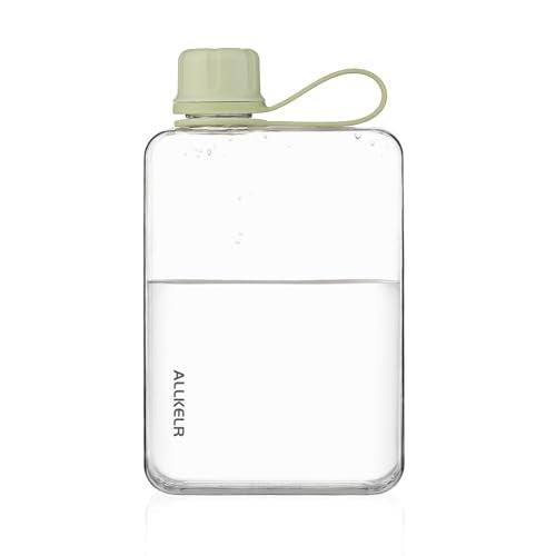 Portable Flat Water Bottle, 17 oz, Green | BPA-Free Tritan, leakproof, slim fit for purses, lightweight for hiking, backpacking, travel - color: Green, size: 17 Ounces