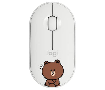 Logitech M350 Line-Friends Brown Bluetooth or 2.4 GHz with USB Mini-Receiver - color: Line-Friends Brown