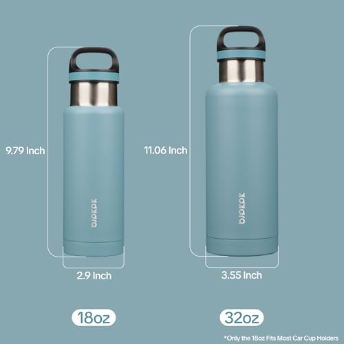 BJPKPK Insulated Water Bottle 32OZ Stainless Steel Water Bottle with Handle Double Walls Vacuum Insulated BPA Free Flask, Light Blue - color: Light Blue, size: 32 Ounces