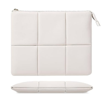 MoKo 9-11 Inch PU Leather Tablet Sleeve Bag Padded Protective Carrying Case | Fits iPad Pro 11-inch M4, iPad Air 11-inch M2, iPad 10th 10.9-inch and iPad Air 4/5th 10.9-inch, White - color: White, size: 9-11 inch