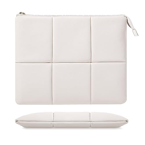 MoKo 9-11 Inch PU Leather Tablet Sleeve Bag Padded Protective Carrying Case | Fits iPad Pro 11-inch M4, iPad Air 11-inch M2, iPad 10th 10.9-inch and iPad Air 4/5th 10.9-inch, White - color: White, size: 9-11 inch