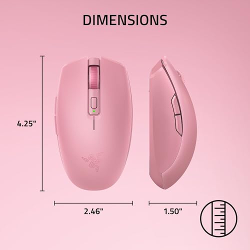 Razer Orochi V2 Wireless Gaming Mouse — Ultra Lightweight & Portable, Bluetooth & 2.4GHz Wireless Connectivity, 18K DPI, Up to 1100 Hr Battery Life, Compatible with PC & Mac — Quartz Pink - color: Quartz